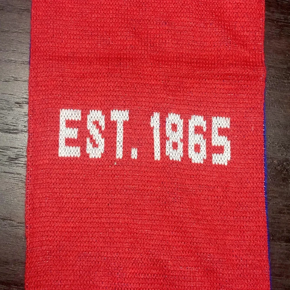 Kansas Jayhawks Est 1865 Red White Blue Scarf